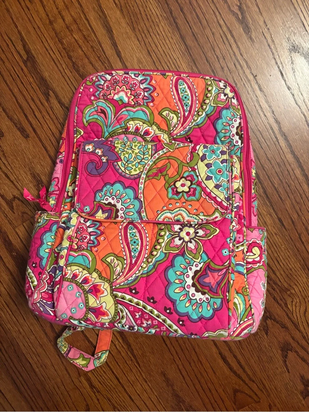 Quilted Floral Paisley Backpack - Pink